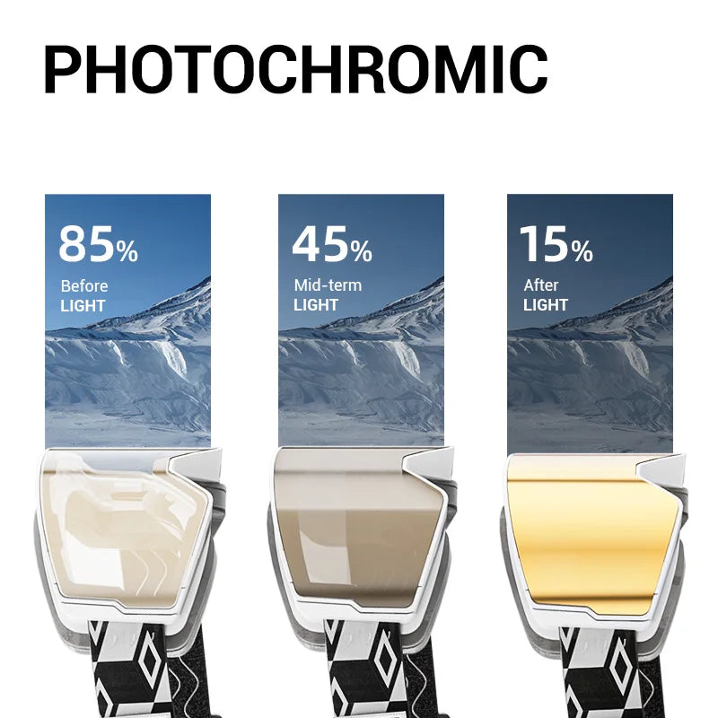 Kapvoe Photochromic Snow Goggles Ski Snowboard Anti-Fog Mask