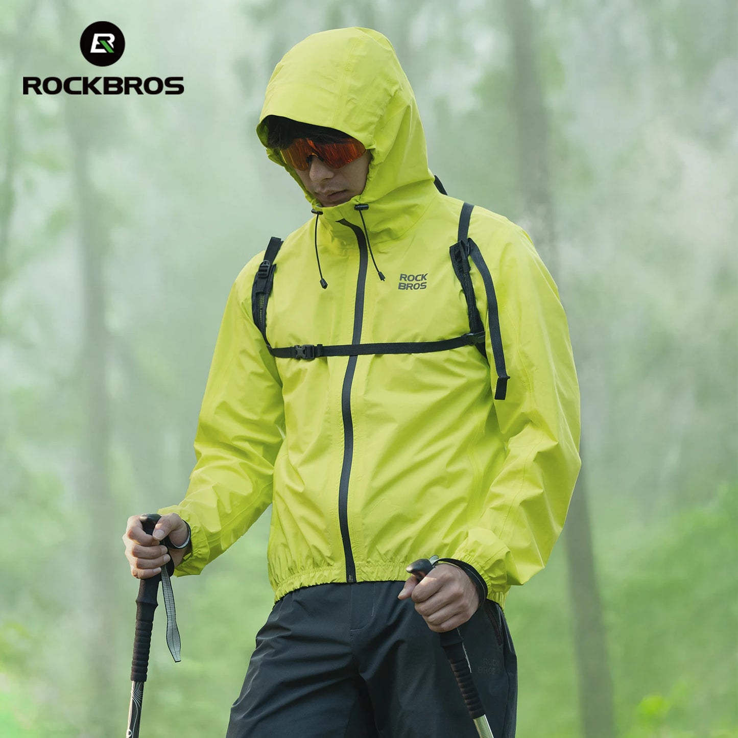 ROCKBROS Cycling Raincoat Hooded Jacket Waterproof