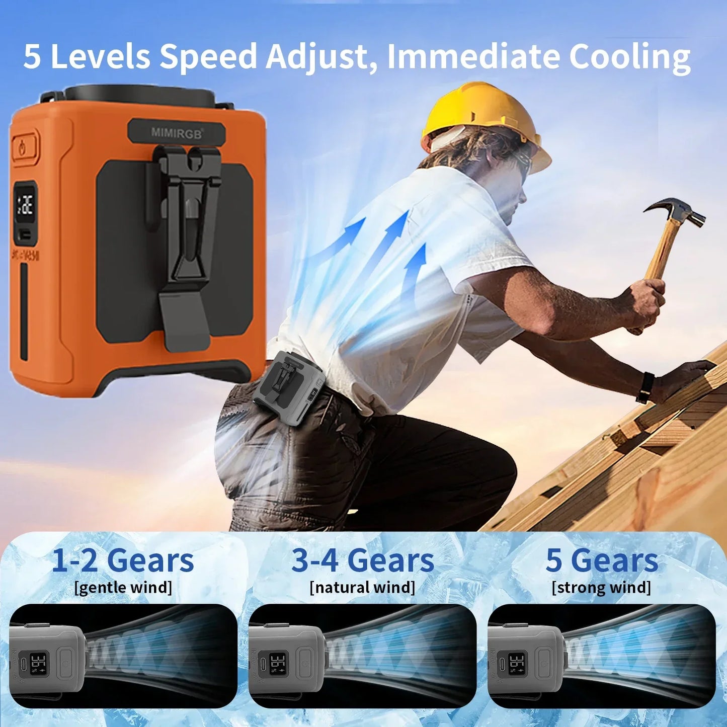Portable Waist Fan 10000mAh