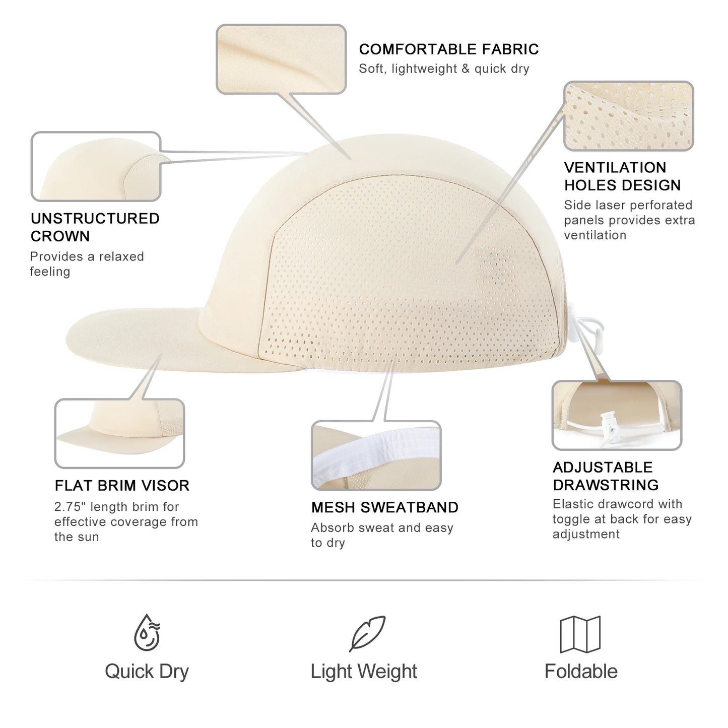 VOBOOM Unstructured Baseball Cap