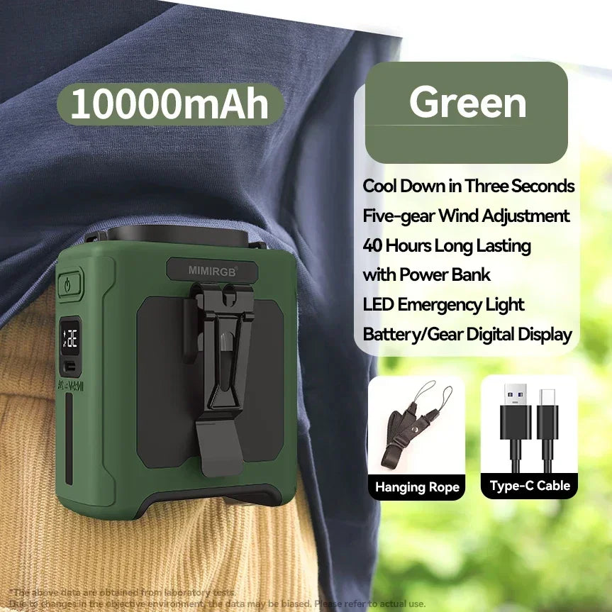 Portable Waist Fan 10000mAh