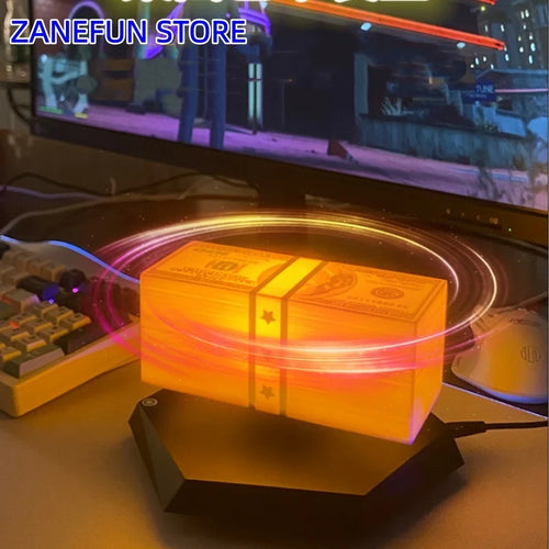 Levitating Dollars Magnetic Levitation 360° Free Rotation Floating Dollars Night Light Creative Gift Office Bedroom Home Decor