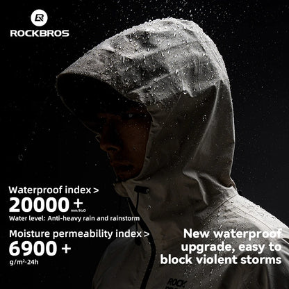 ROCKBROS Cycling Raincoat Hooded Jacket Waterproof