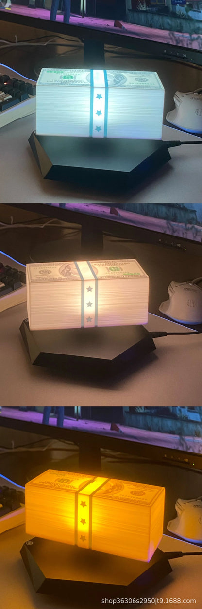 Levitating Dollars Magnetic Levitation 360° Free Rotation Floating Dollars Night Light Creative Gift Office Bedroom Home Decor