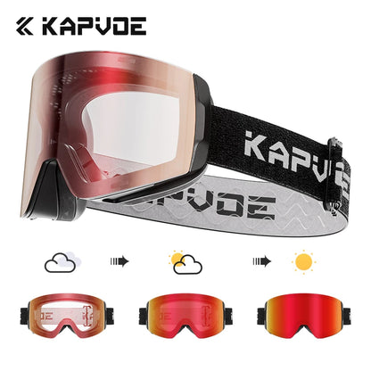 Kapvoe Photochromic Snow Goggles Ski Snowboard Anti-Fog Mask