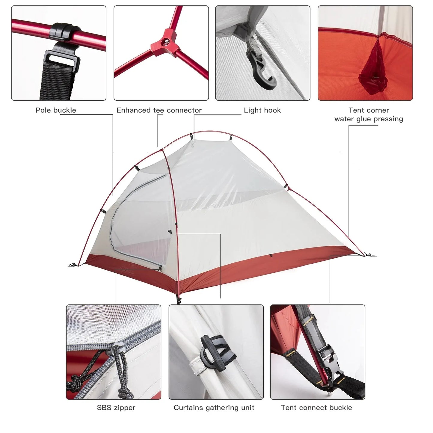 BISINNA Ultralight Camping Tent Backpack Tent 20D Nylon Waterproof