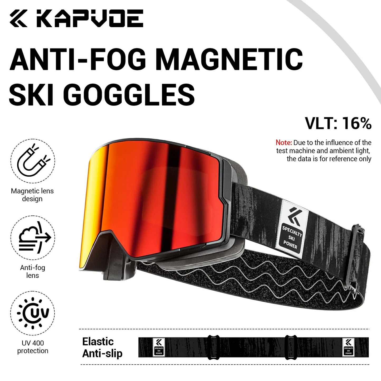 Kapvoe Photochromic Snow Goggles Ski Snowboard Anti-Fog Mask