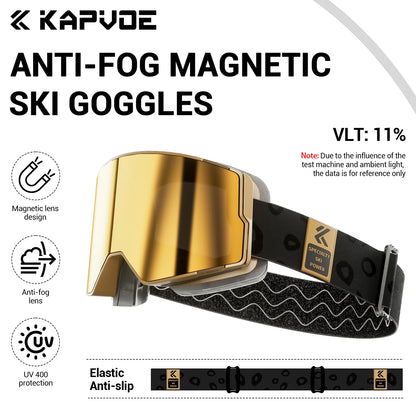 Kapvoe Photochromic Snow Goggles Ski Snowboard Anti-Fog Mask
