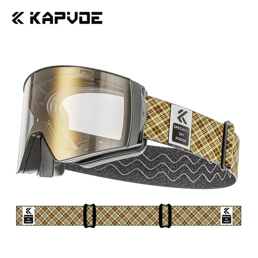 Kapvoe Photochromic Snow Goggles Ski Snowboard Anti-Fog Mask