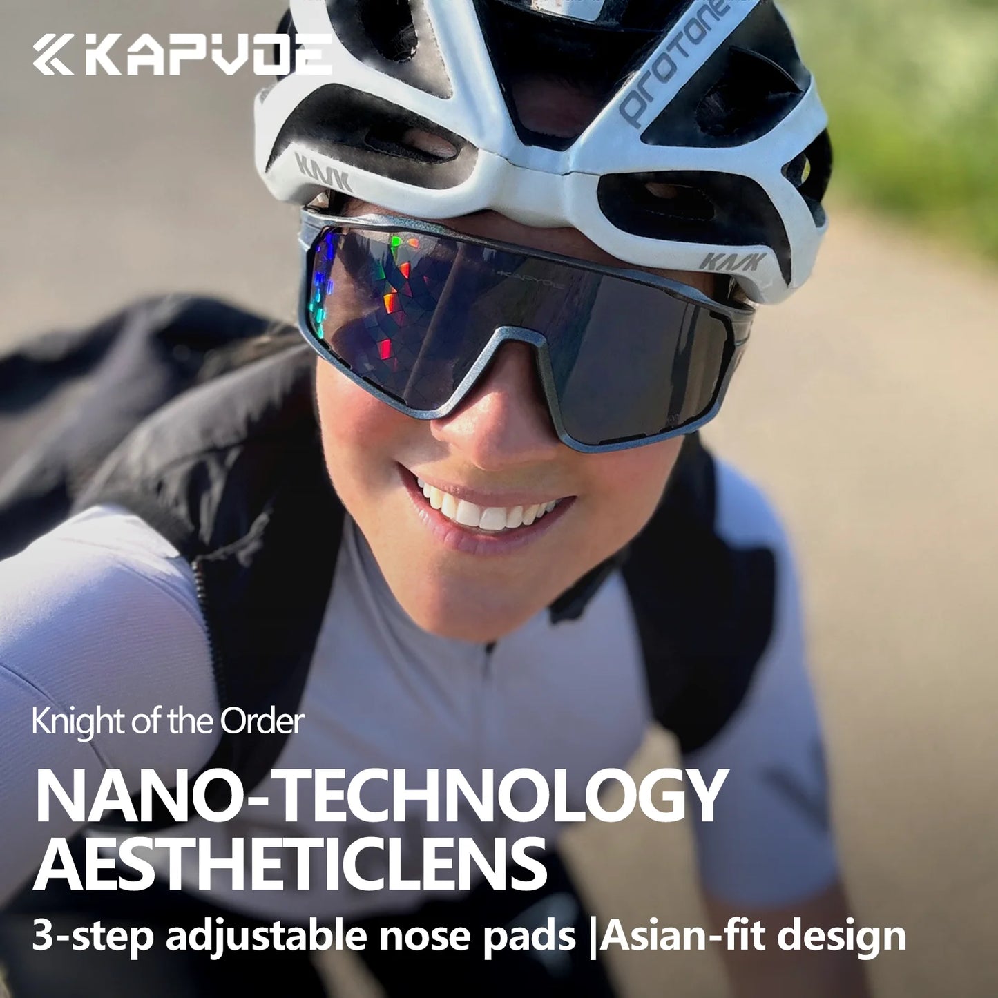 KAPVOE New Technology Nano Lenses Cycling Glasses Outdoor
