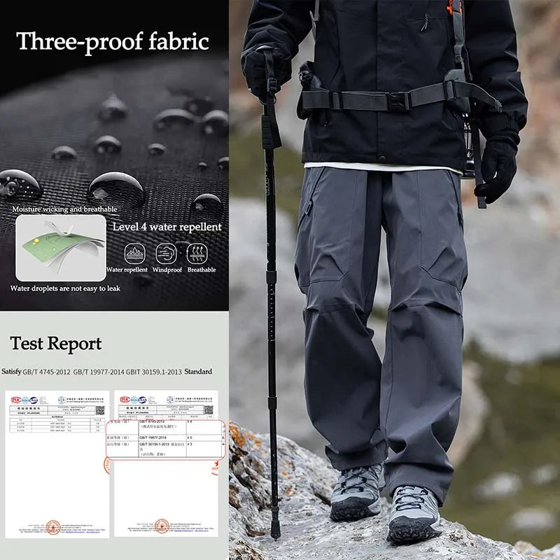 Men's Climbing Trousers Windproof Rainproof Cycling Pants