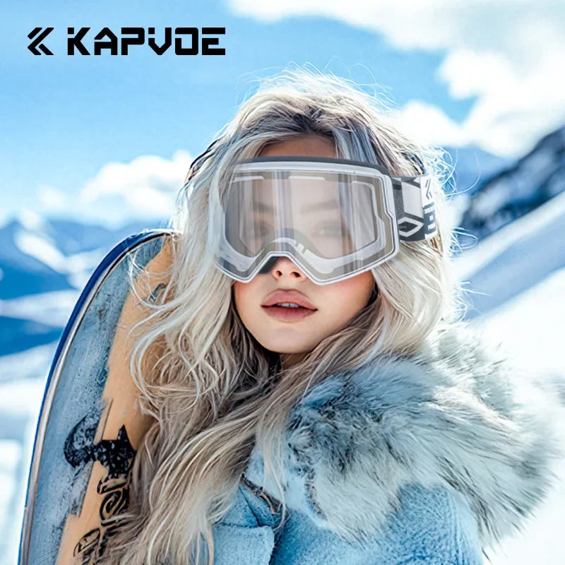 Kapvoe Photochromic Snow Goggles Ski Snowboard Anti-Fog Mask