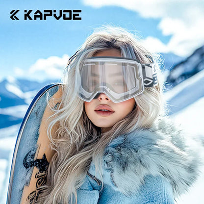 Kapvoe Photochromic Snow Goggles Ski Snowboard Anti-Fog Mask