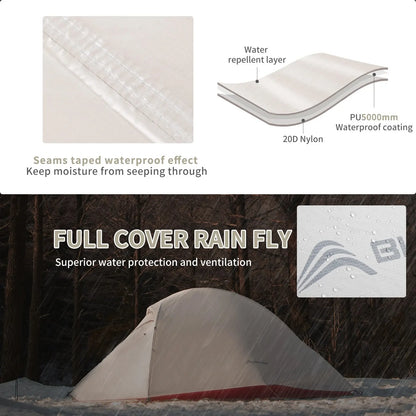BISINNA Ultralight Camping Tent Backpack Tent 20D Nylon Waterproof